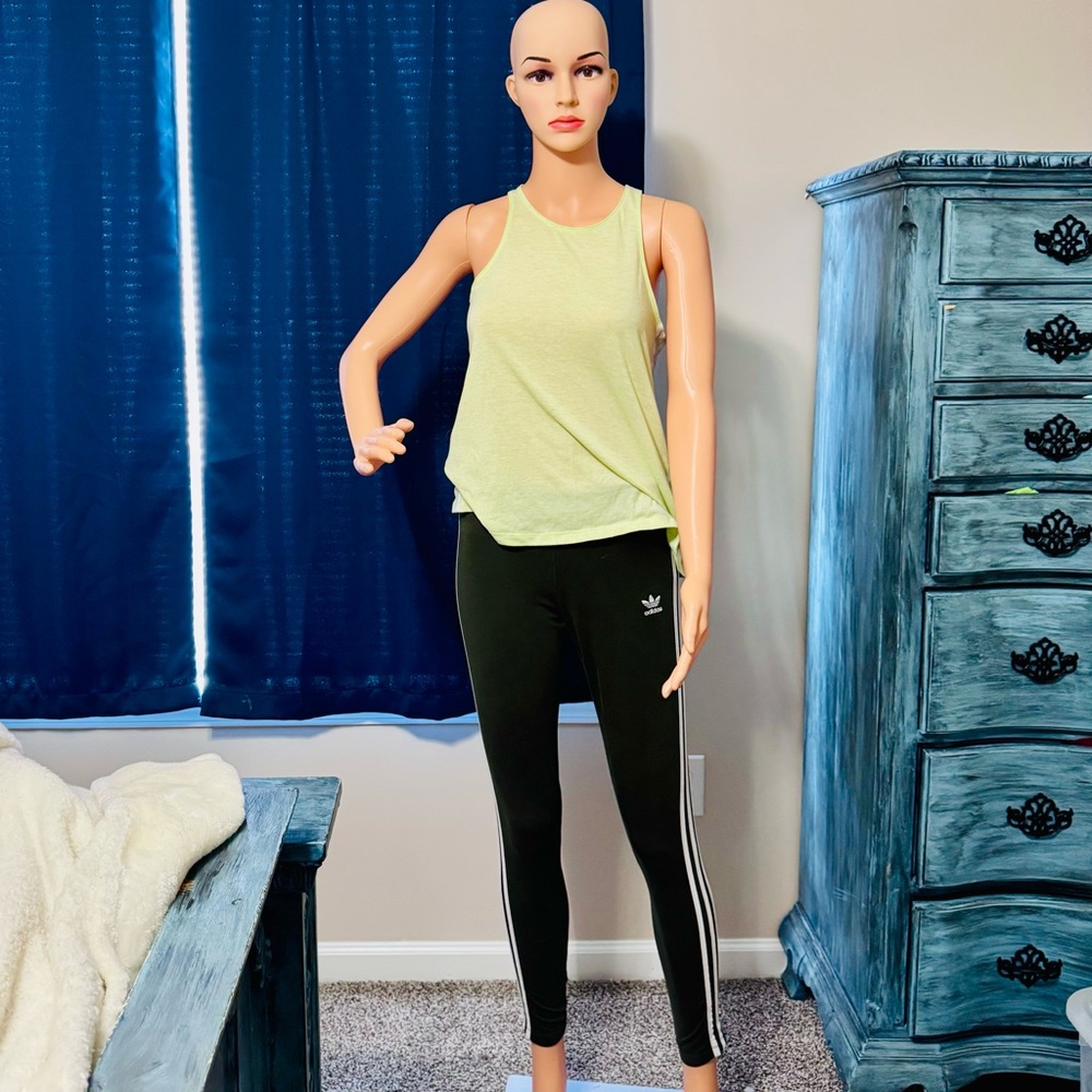 Adidas Black Leggings with White Stripes